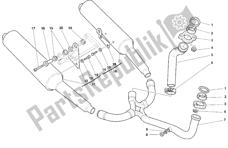 Todas las partes para Sistema De Escape de Ducati Supersport 900 SS 1999